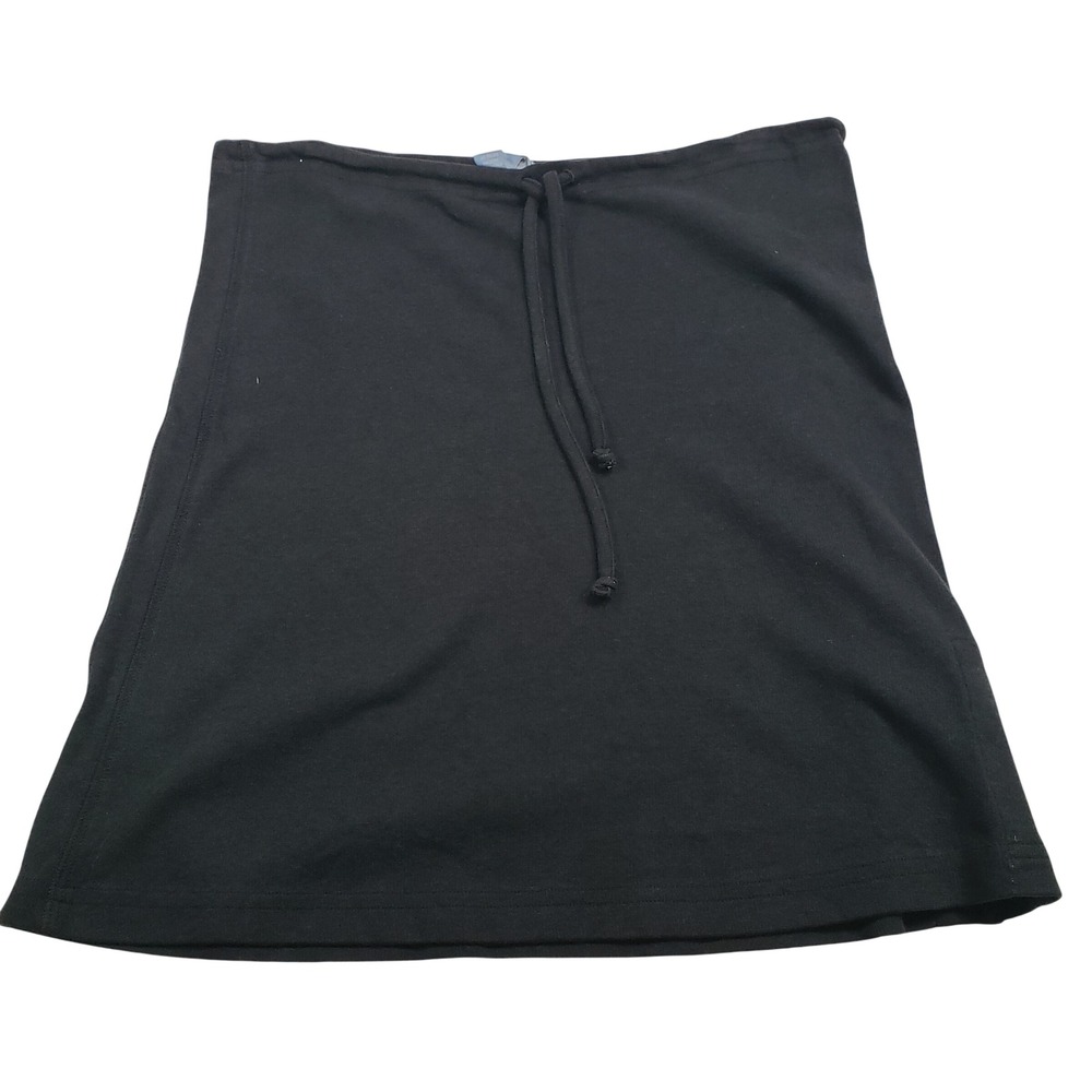Horny Toad Womens Mini Skirt Medium Black Drawstring Knit Skirt